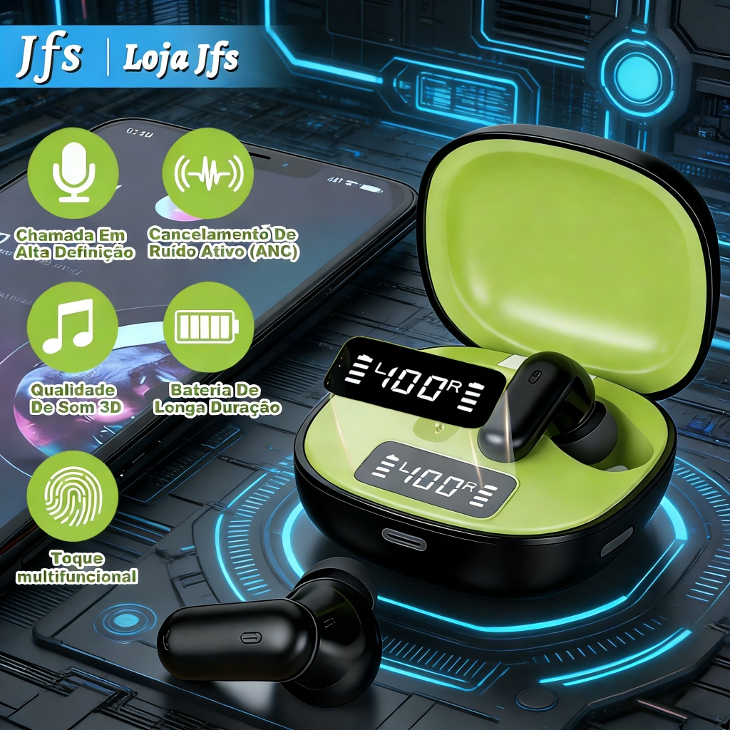 Fones De Ouvido Bluetooth Sem Fio I Cancelamento A