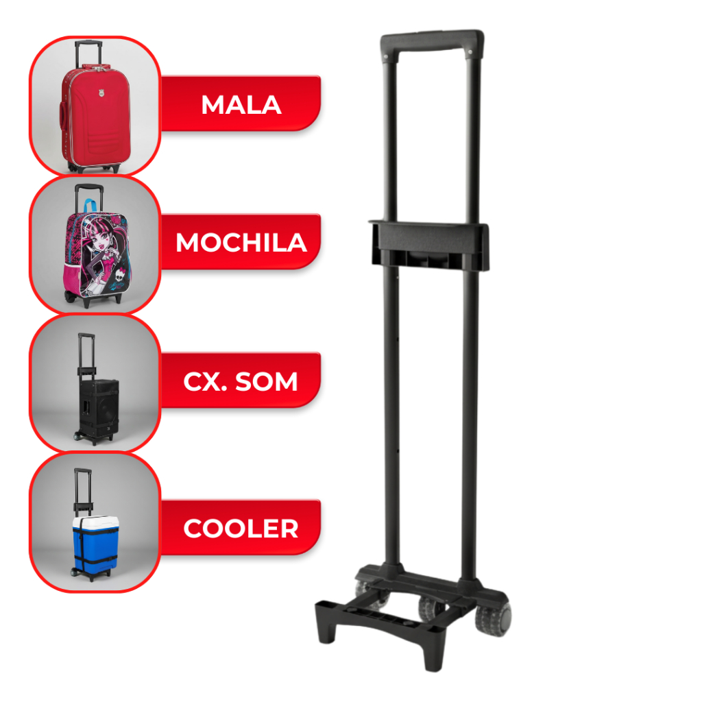 Carrinho de Mala e Mochila 50cm 60cm 70cm Puxador