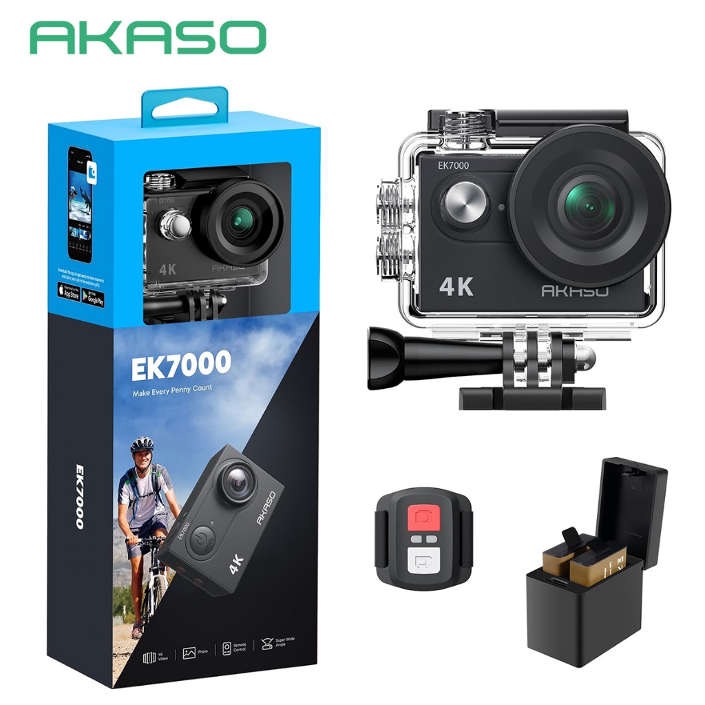 Câmera de Ação AKASO EK7000 4K, 20MP, Wi-Fi, À