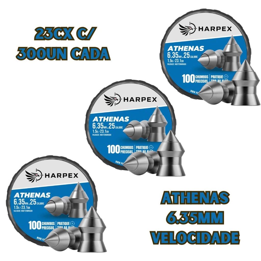 Kit Triplo Harpex Athenas 6,35mm (.25)  300 Chumbi