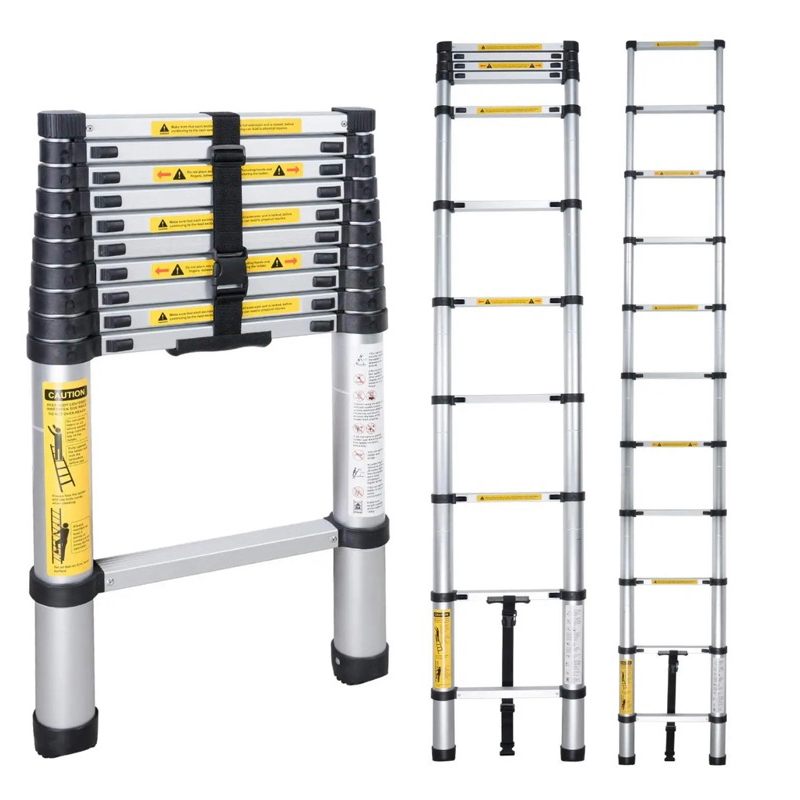 Escada Telescópica 13 Degraus 5m Original De Alum