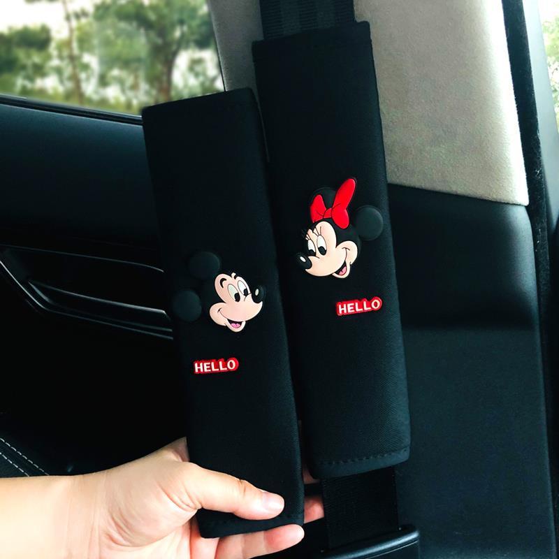 2 Pcs Mickey Cinto De Segurança Para Carro Capa P