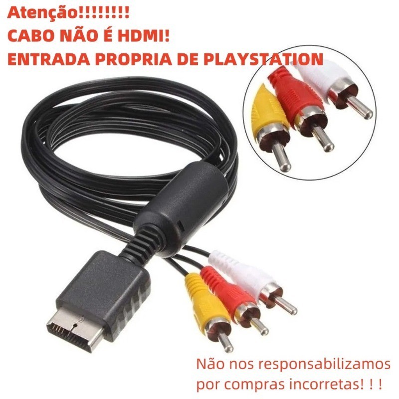 Cabo Av Audio E Video Rca Para Playstation 1, Ps2 