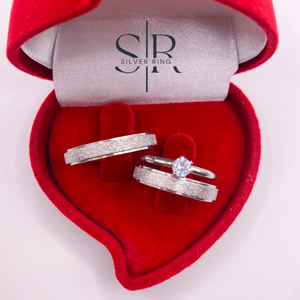 Par de Aliança de Namoro Compromisso Prata Diaman