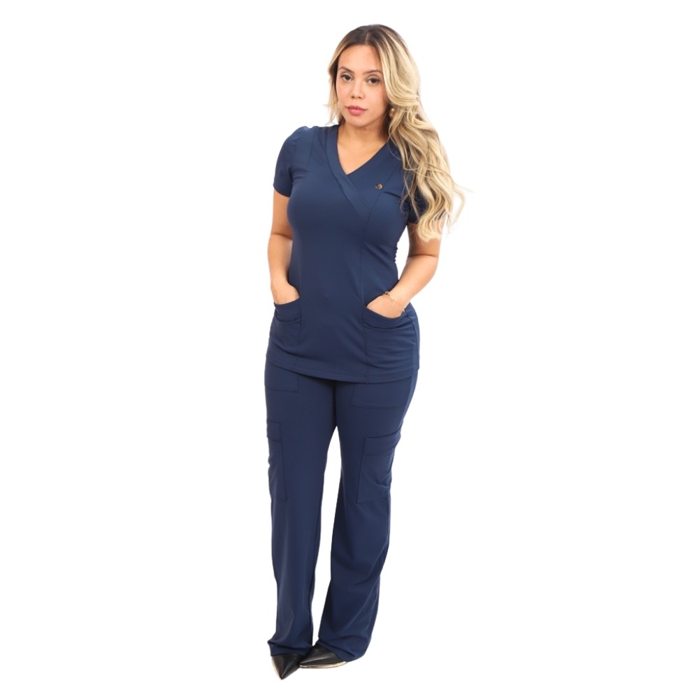 Conjunto Pijama Cirurgico Scrub Verona Azul Marinh