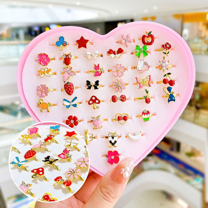 Caixa de 36 Anéis De Liga Ajustável Sortidos Beb