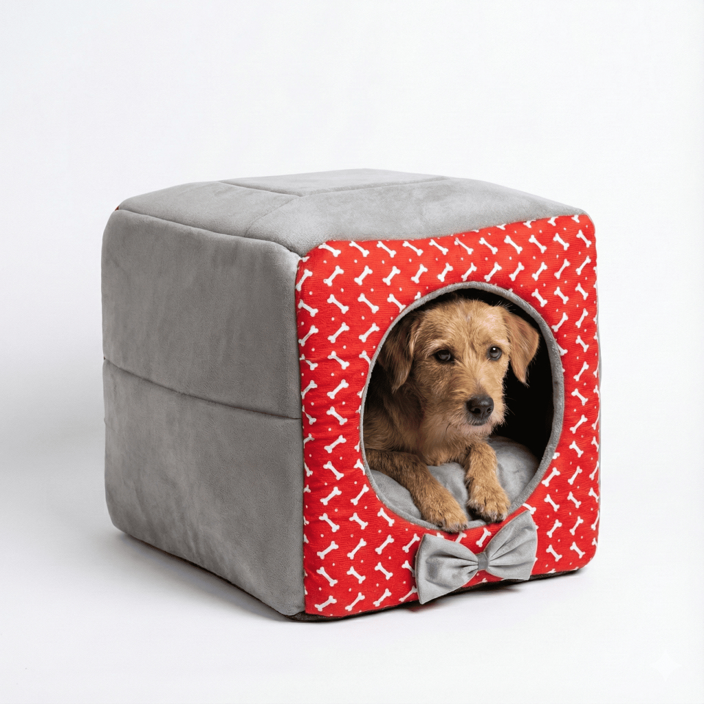 Cama Toca Iglu 3 em 1 para Cachorro e Gato Tamanho