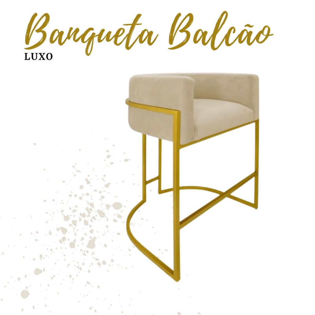 Banqueta balcão decorativa ilha cozinha área gou