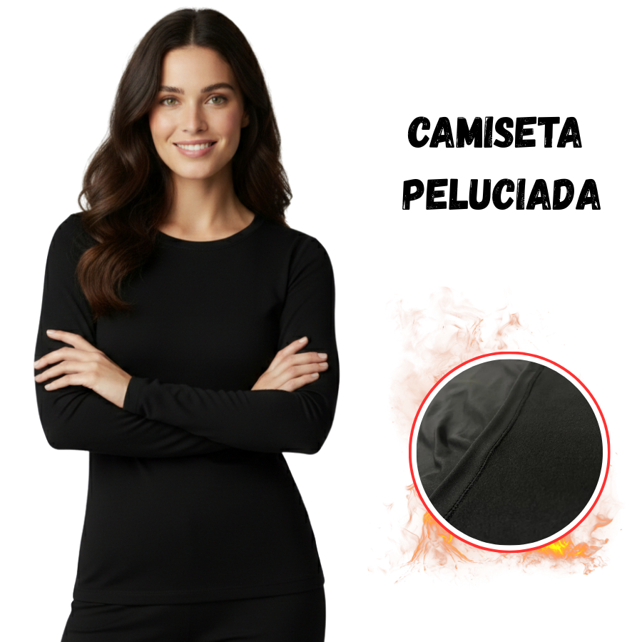 Camiseta Térmica Feminina Gola Redonda Segunda Pe