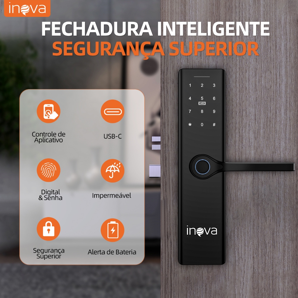 INOVA Fechadura Digital Inteligente Impressão Dig