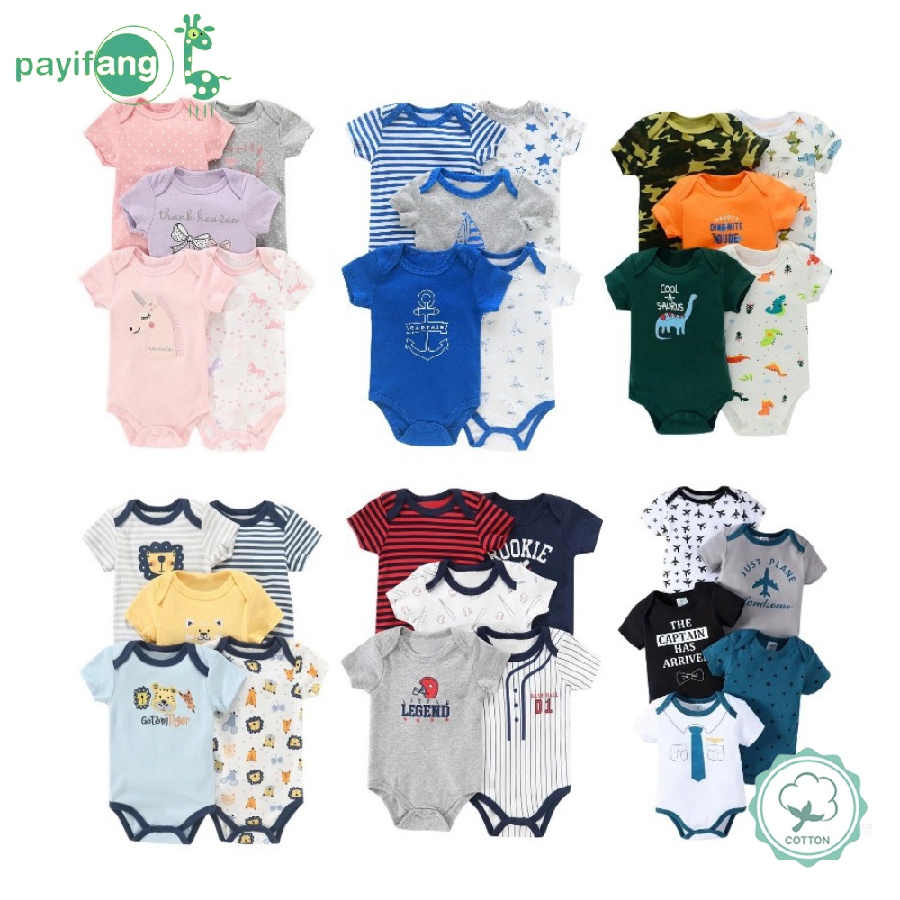 5 Pcs 100% Algodão Bebê Meninos Meninas Bodysuit