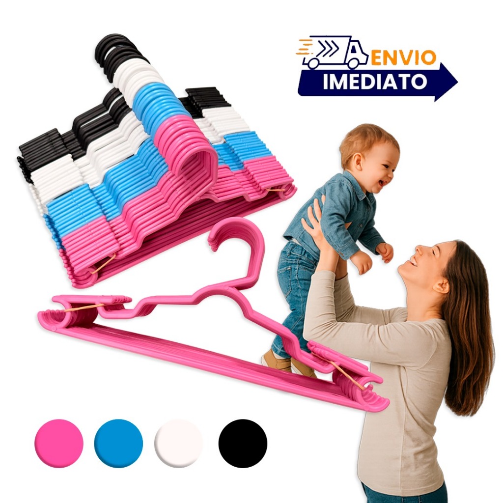 kit 50 unidades Cabide Reforçado bebe Baby infant