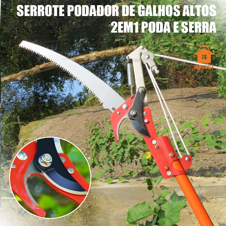 Serrote Podador De Galhos Altos 2em1 Poda E Serra