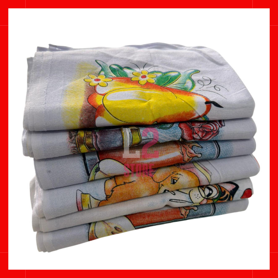 Kit 10 Pano De Prato Grande Estampado com Bainha A