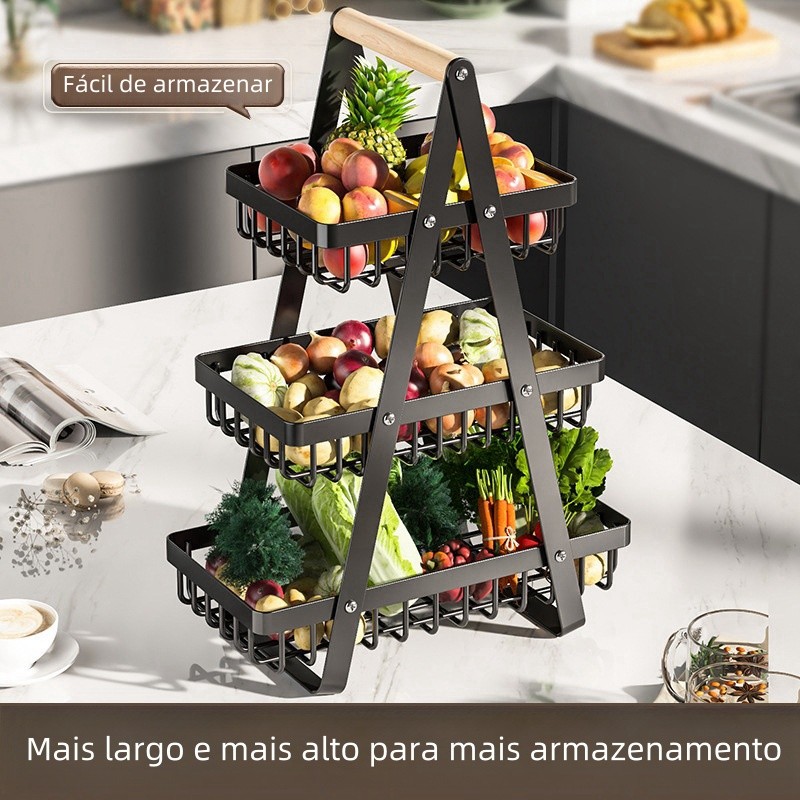 Fruteira de Mesa Premium 2 Andar 3 Andar  Cesta de