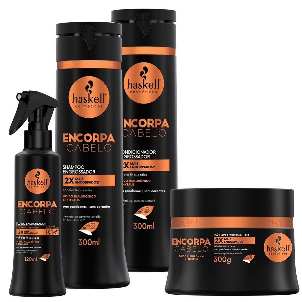 Kit Haskell Encorpa Cabelo Shampoo Condicionador M