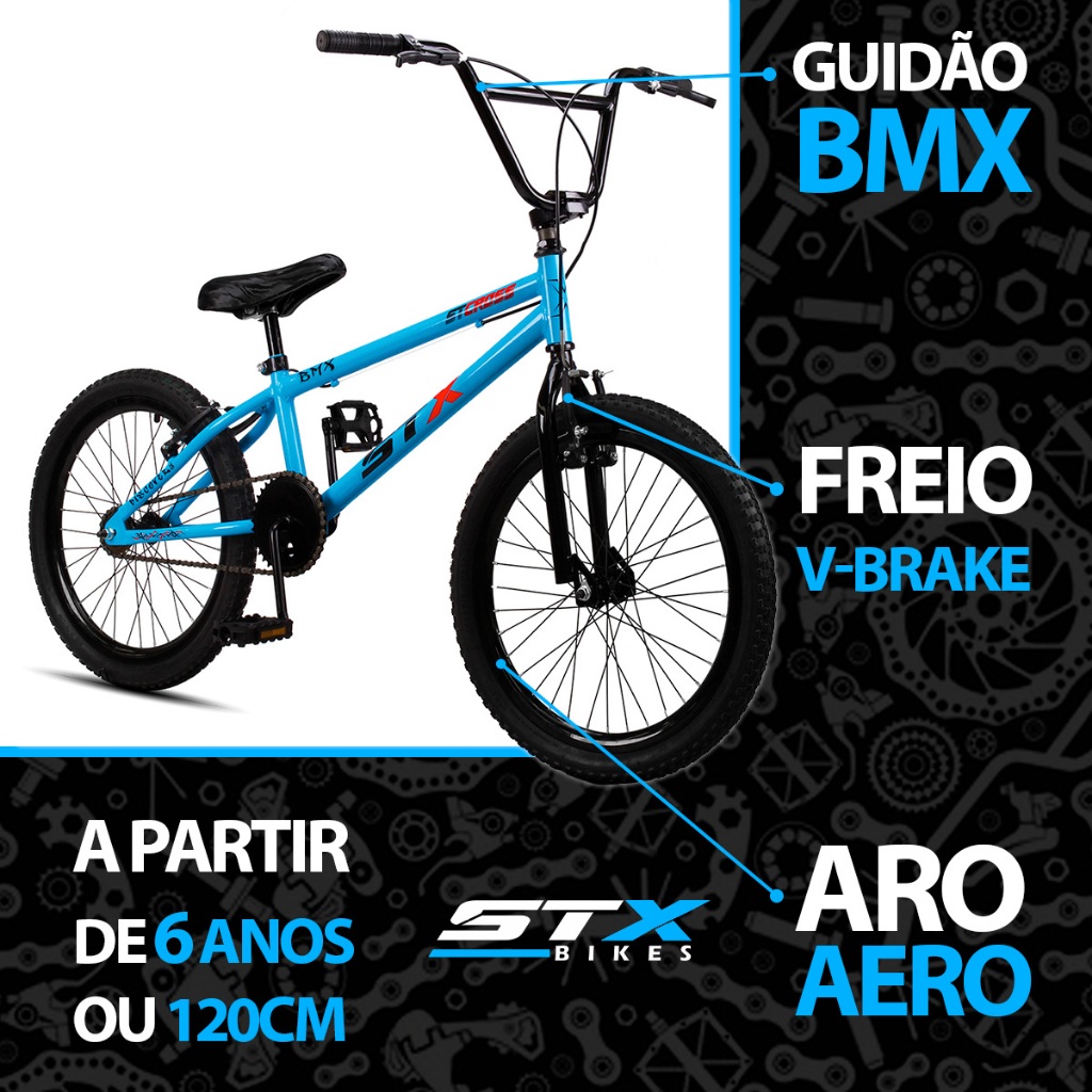 Bicicleta Aro 20 STX STCROSS BMX Infantil Aro Aero