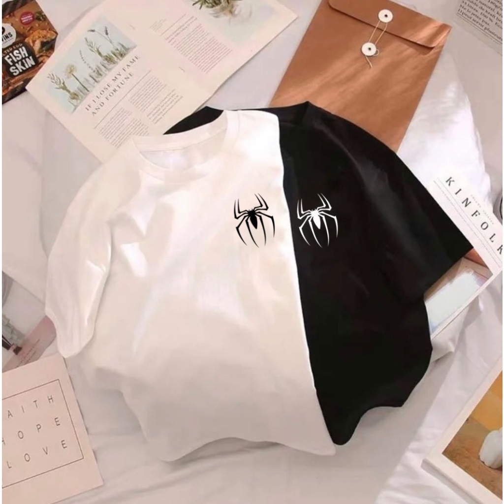 KIT 2 CAMISETAS CASAL ARANHA SPIDER ALGODÃO PREMI