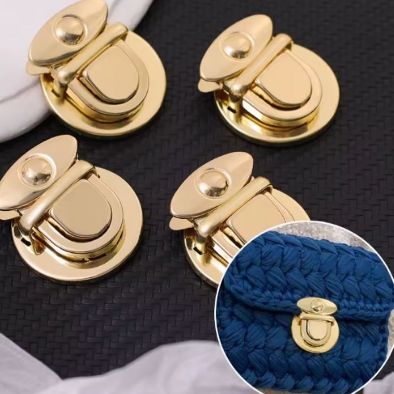 fecho Tik TAC 4Cm 5 Peças Para Bolsa Crochê Arte