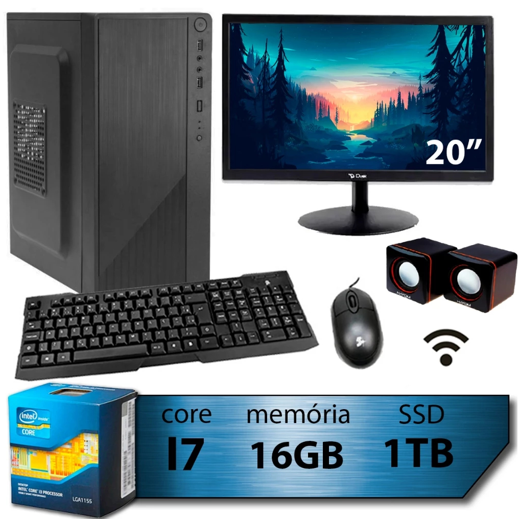 Computador I7 Intel Core Ssd 1TB Memoria 16GB Moni