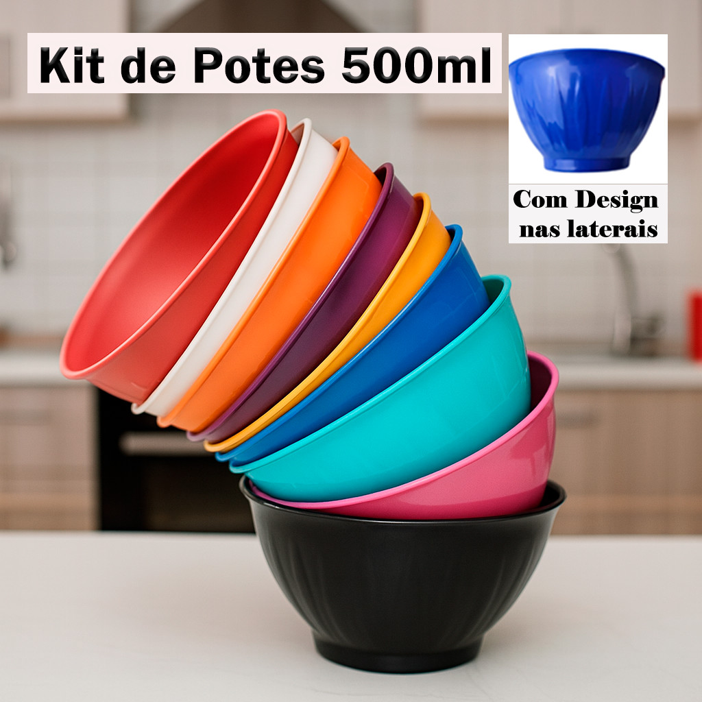 Kit 20 Potes Cumbuca 500ml Para Sobremesa Petisco 