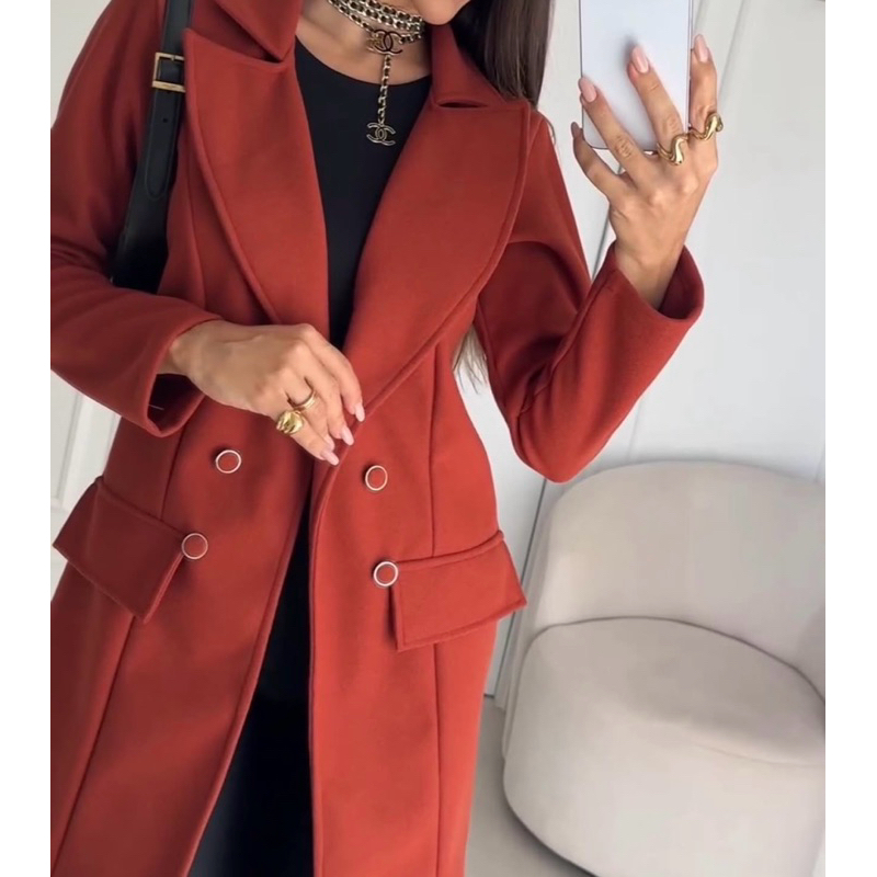 Casaco sobretudo feminino lã Batida para o invern