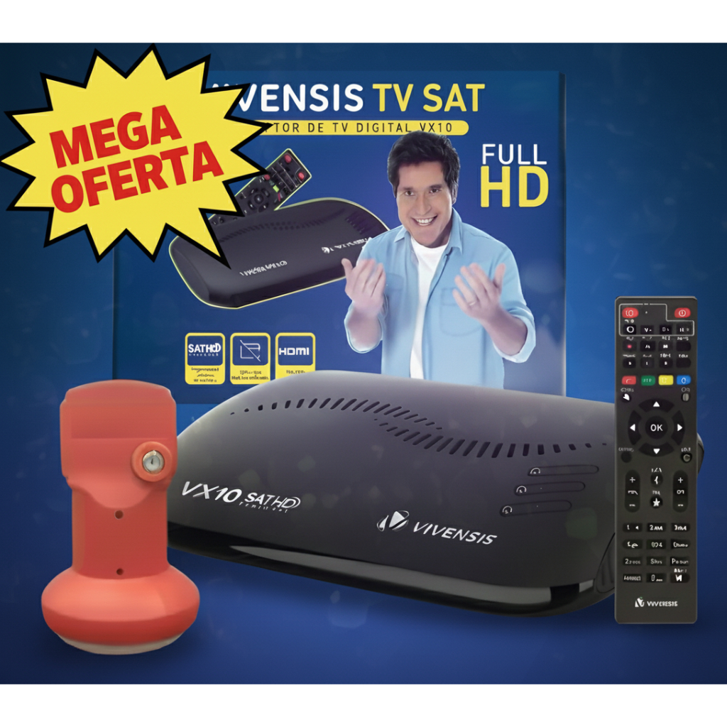 Kit Receptor De Tv Vivensis VX10 TV Sat + Lnbf Sim