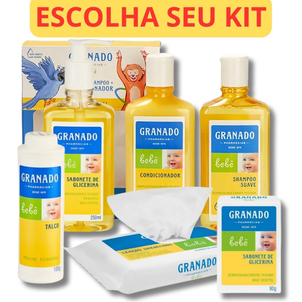 Kit Banho Granado Bebê Shampoo Condicionador Sabo