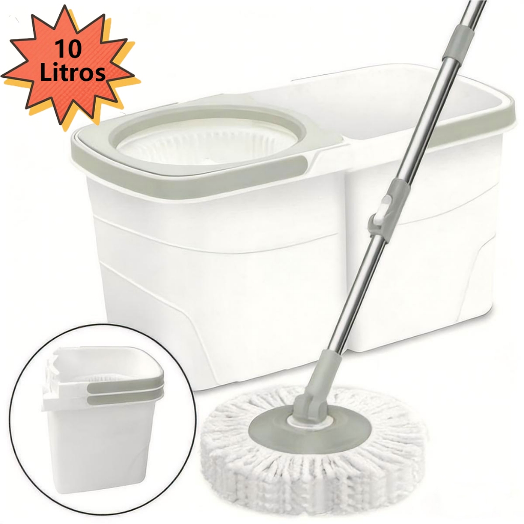 Mop Giratório Duas Águas, Com Balde E Esfregao, 