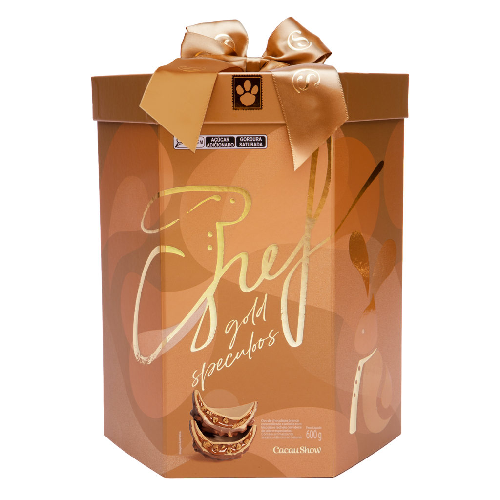 Ovo Recheado do Chef Gold Speculoos Cacau Show 600