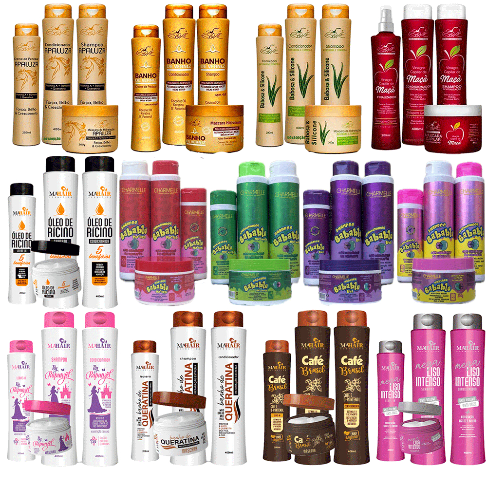 Kit 12 Produtos = Shampoo + Condicionador + Másca