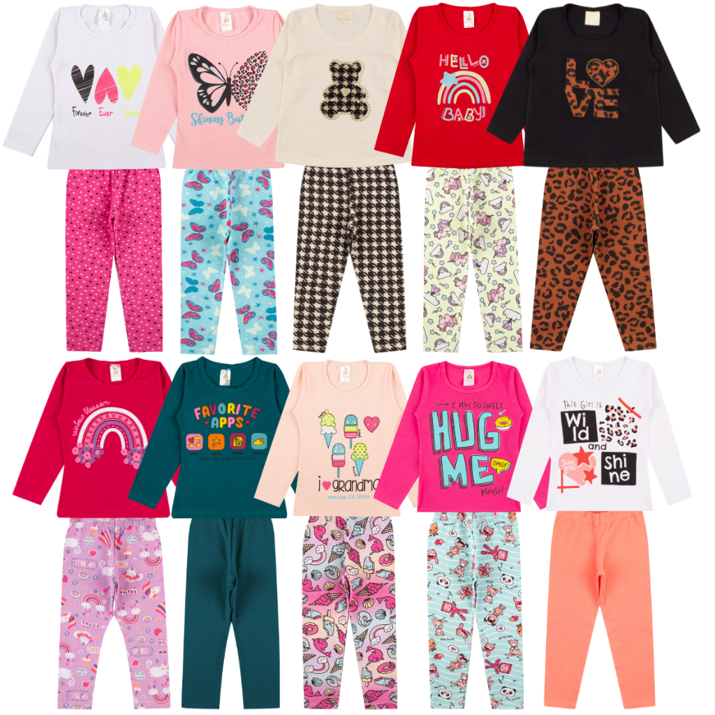 Kit Sortido 6 Peças de Roupas Feminino Infantil I