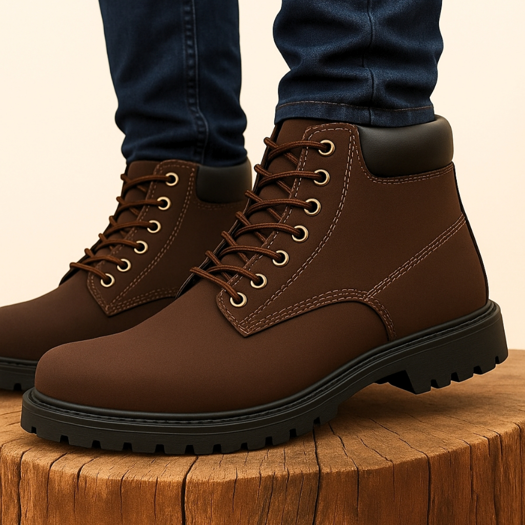 Bota Masculina em Couro Cano Médio Basica Moda Ca