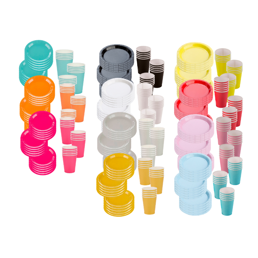 Kit Festa 60 Unidades Descartáveis, Prato e Copo 