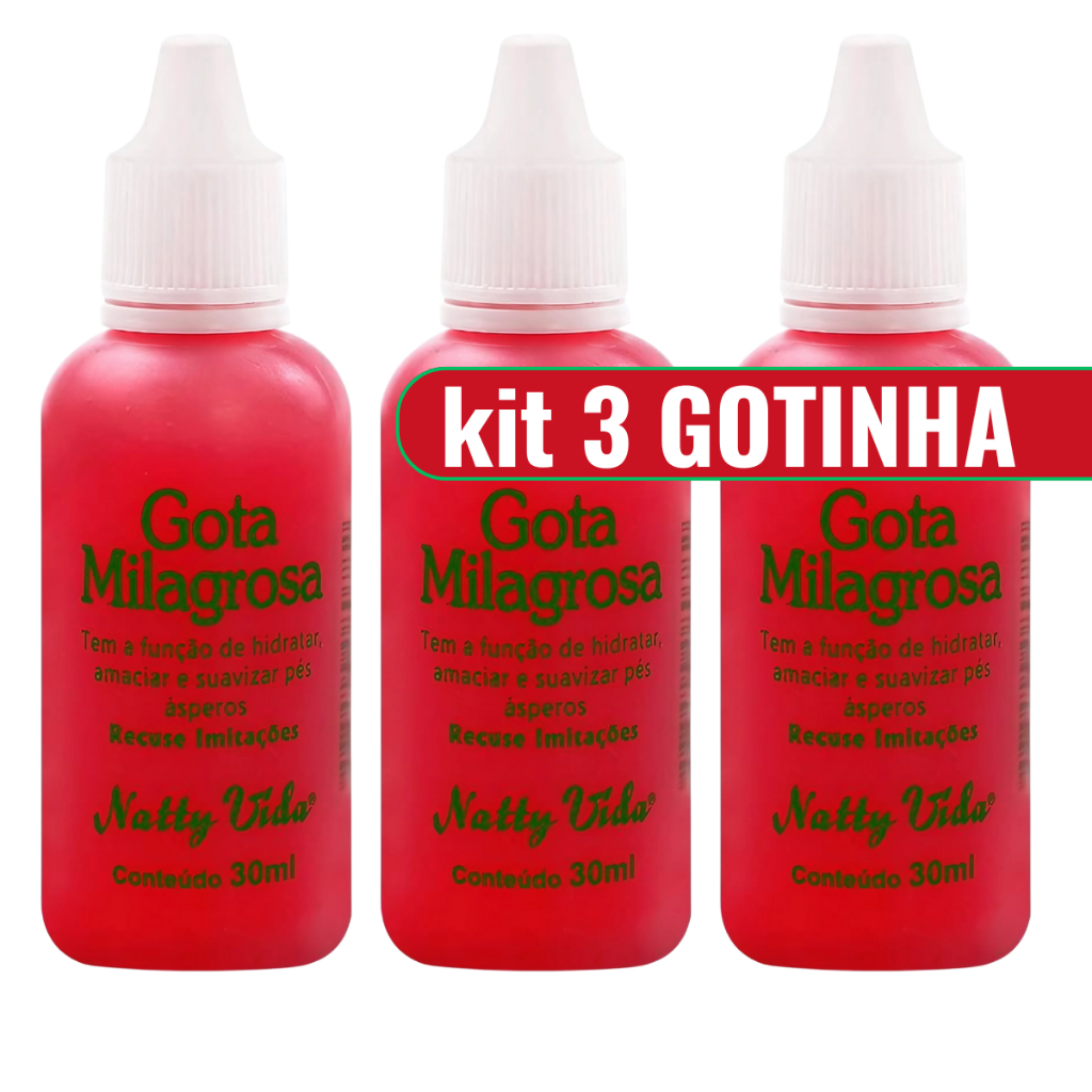 kit 3 Gota Milagrosa Natty Vida 30ml Ação Instan