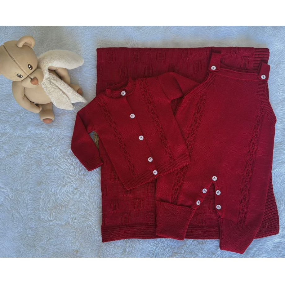 Kit Conjunto de Saída de Maternidade Jardineira +