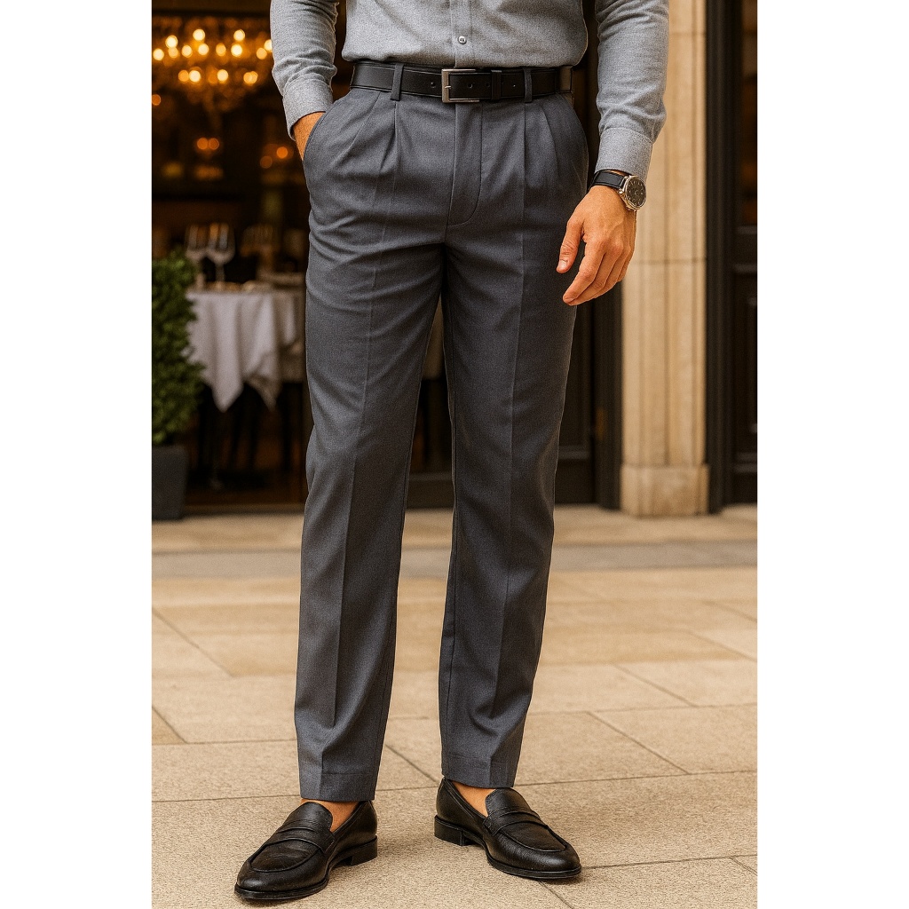 Calça Social Masculina Oxfordine Tradicional Reta