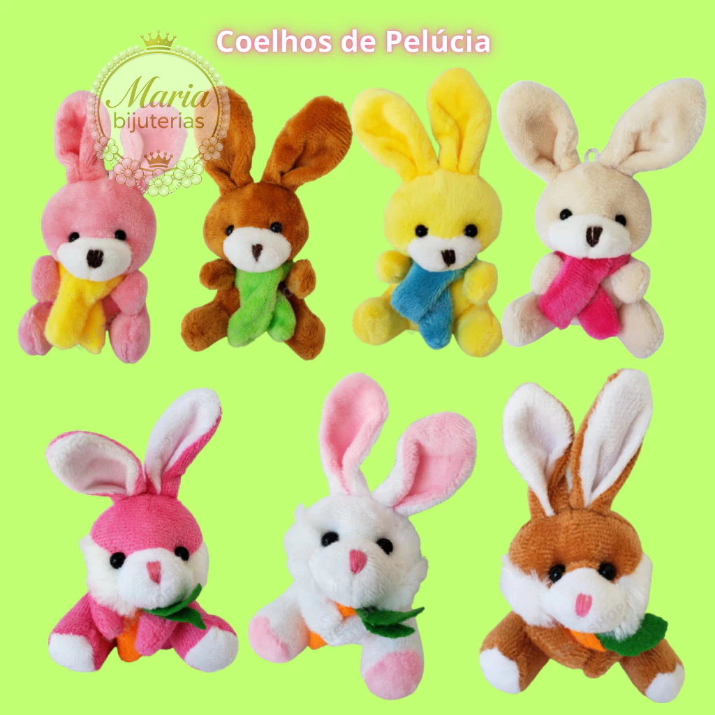 Kit 3-12 Chaveiros Pingente de pelúcia fofo de co