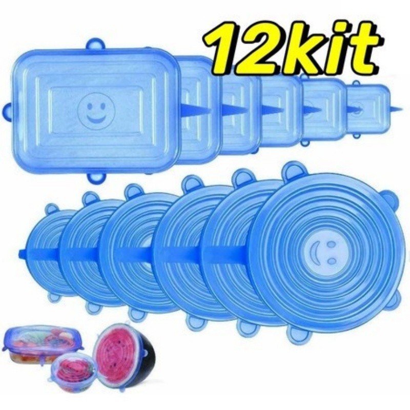 Kit18 Tampas de Silicone Reutilizáveis Universa