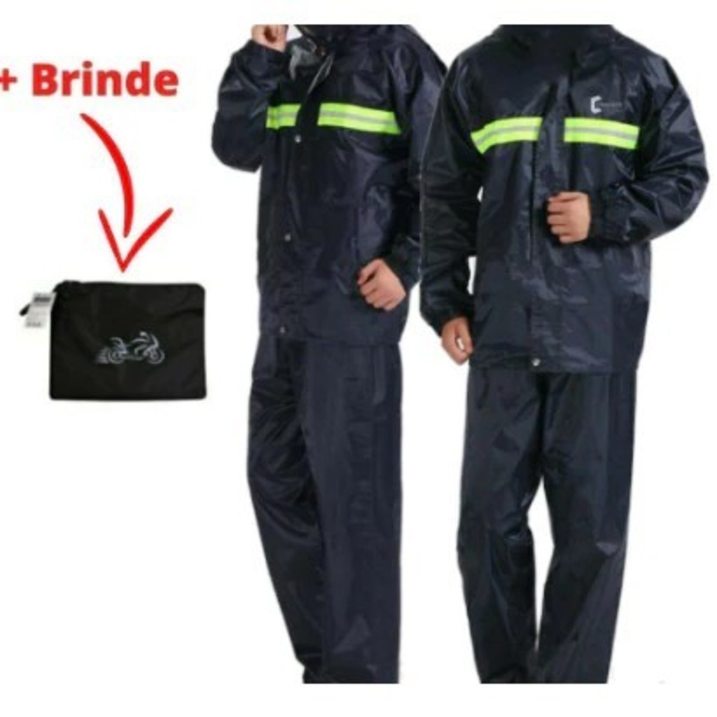 Capa Chuva Pvc Conjunto Impermeável Motoqueiro Mo