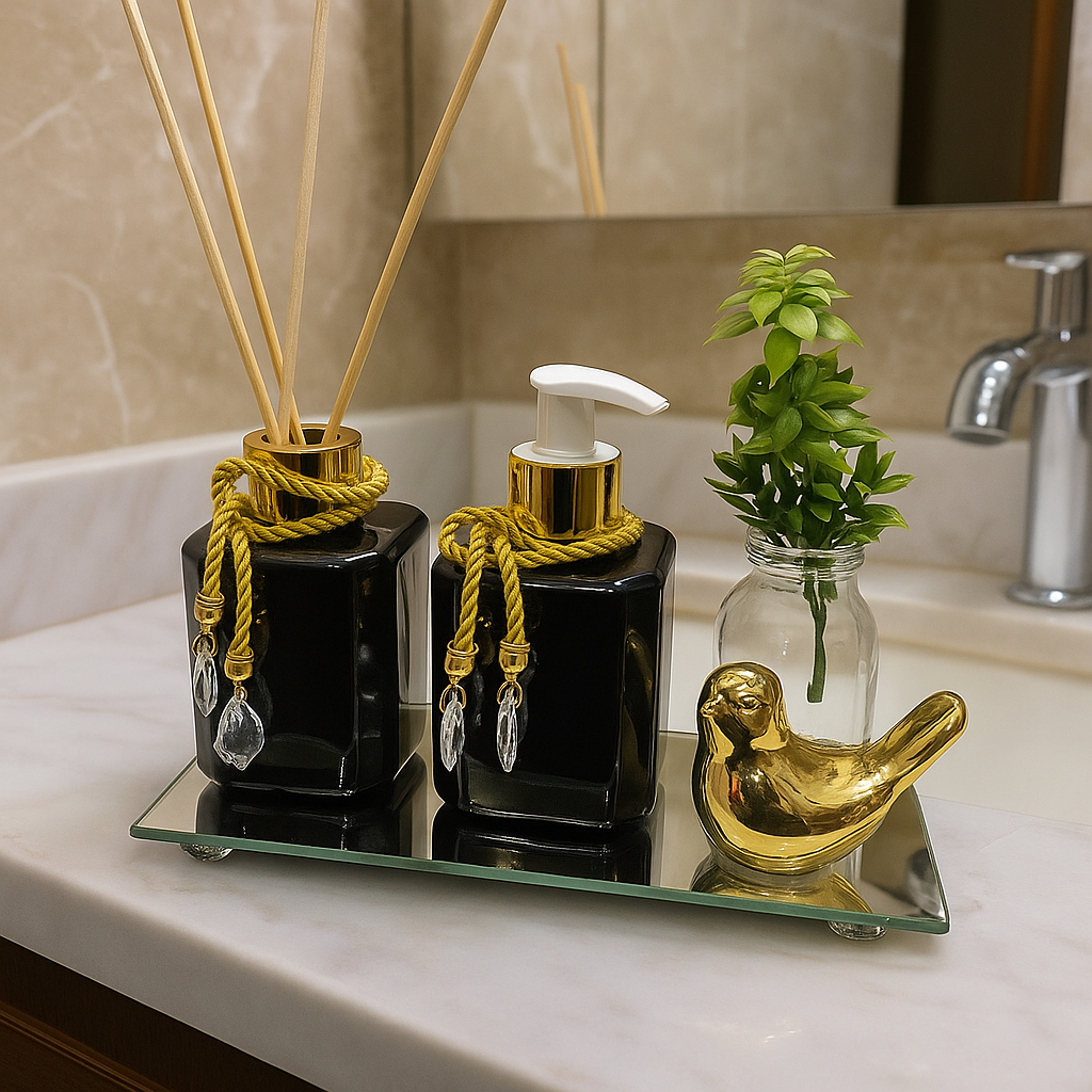 Kit Lavabo Completo Frasco Pet 200ml Aromatizador 