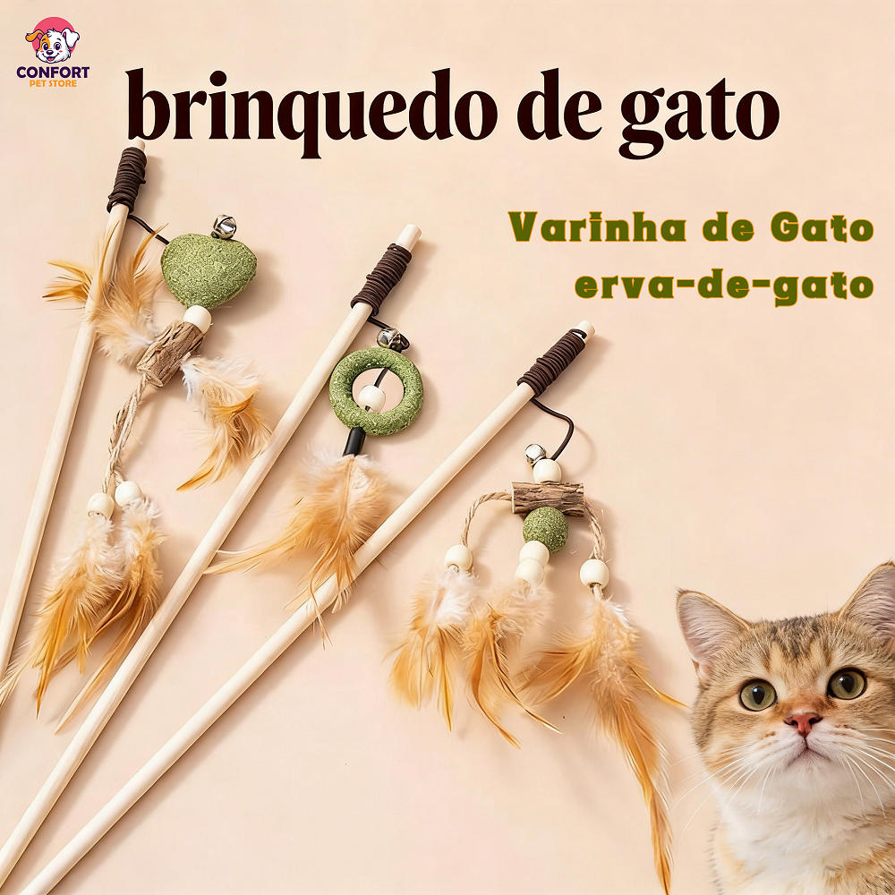 Varinha para gatos, brinquedo para gatos, brinqued