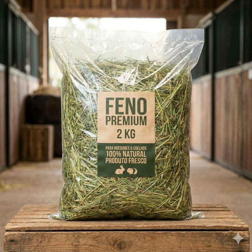 Feno Premium 2kg Para Roedores | Coelho, Porquinho