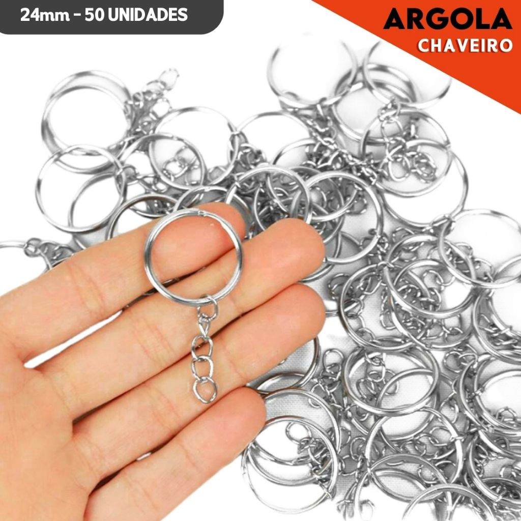 Argola Para Chaveiro Com Corrente 24mm – Com