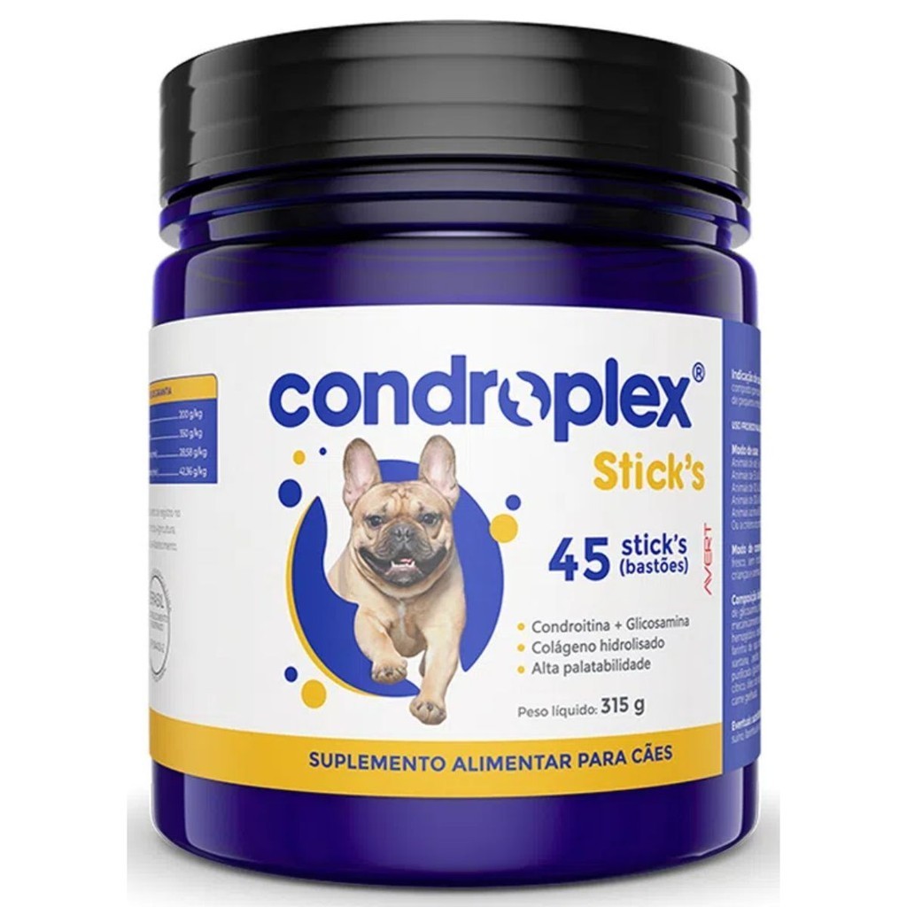 Condroplex Sticks 315 G 45 Bastões Cães Suplemen