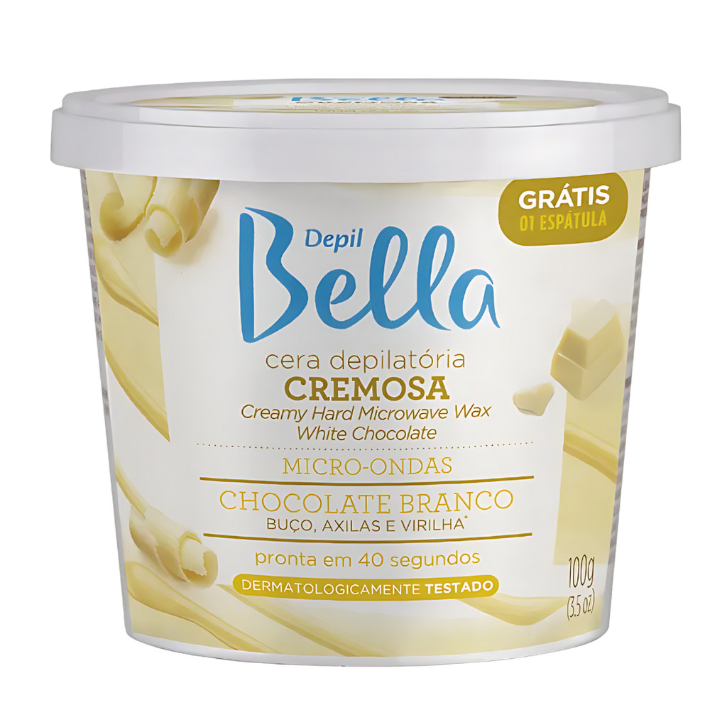 Cera Micro-Ondas Chocolate Branco 100g Depil Bella