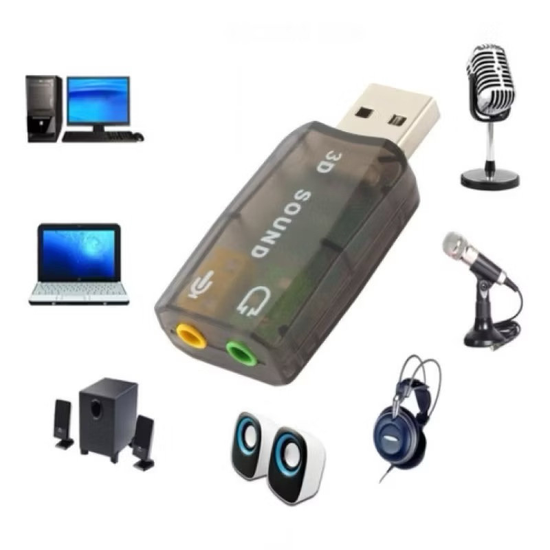 Placa De Som Usb Placa de Aúdio Usb 5.1 Canais P2