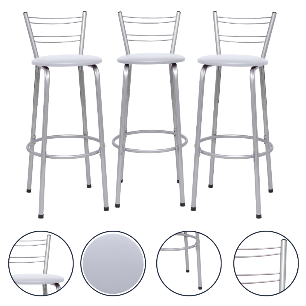 3 banquetas Conjunto Para Bancada Alta Cozinha Enc