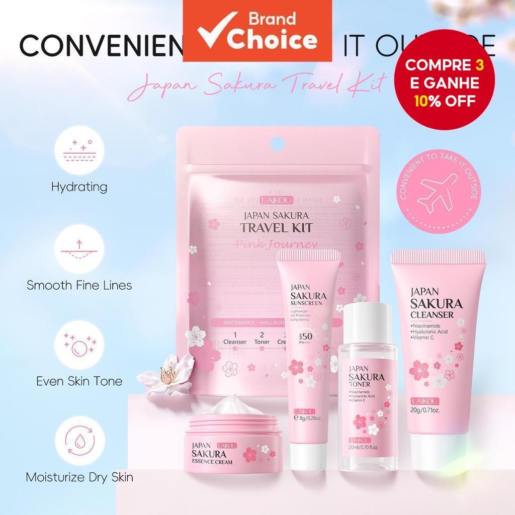 LAIKOU Japão Sakura Travel Skincare Set SKin Tone