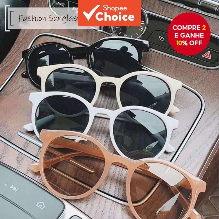 Óculos De Sol Redondos Retrô Coreanos Para Mulhe